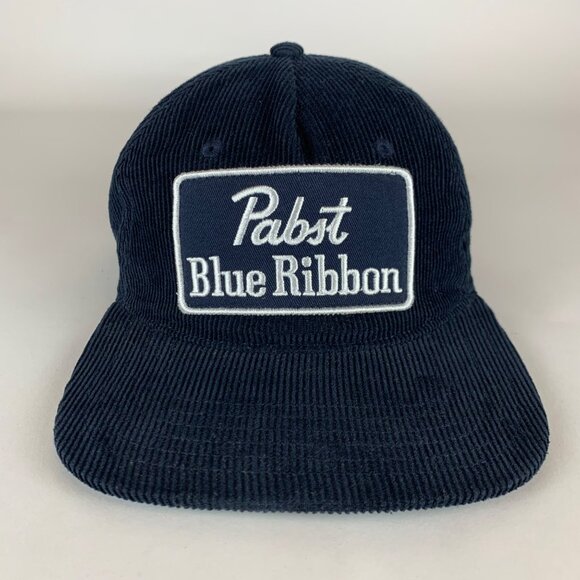 Pabst Blue Ribbon Navy Blue Mad Engine Corduroy Snapback Hat - Picture 2 of 6